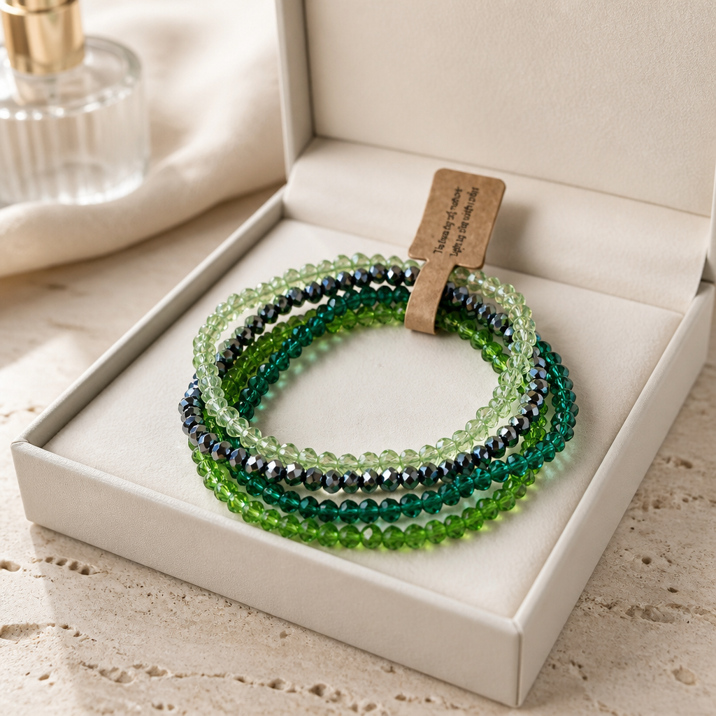4er Set facettierte Armbänder