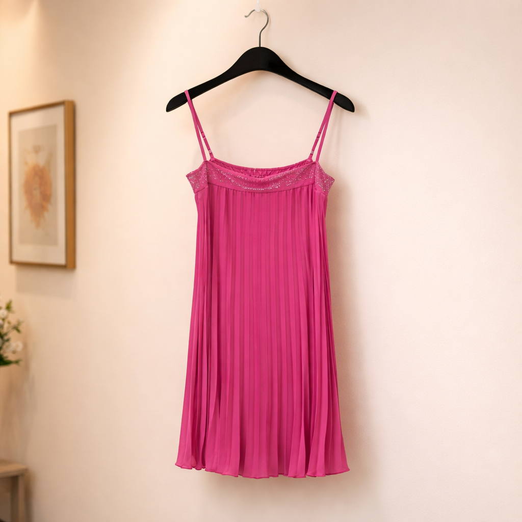 Plissee Kleid mit Trägern