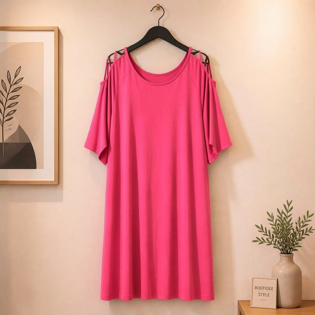 Longshirt mit gekreuzten Cutouts