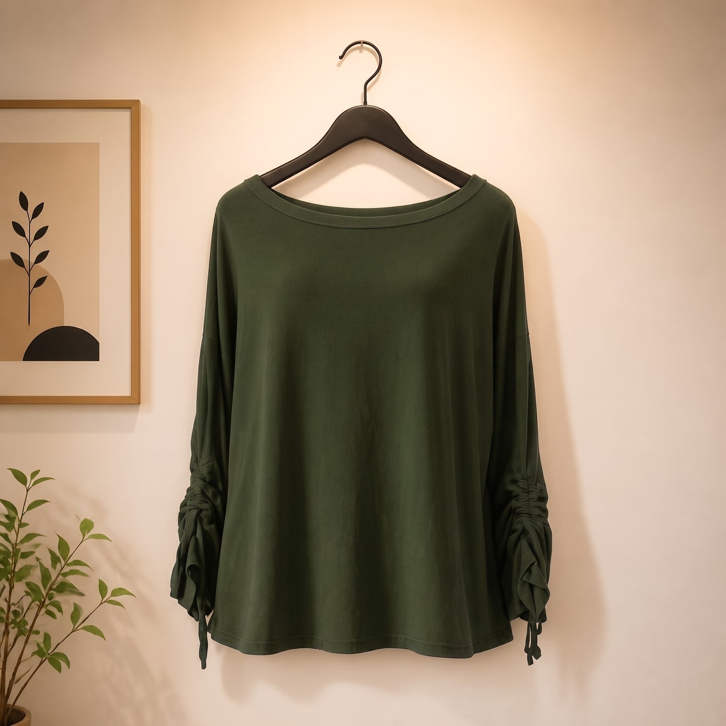 Shirt mit gerafften Ärmeln