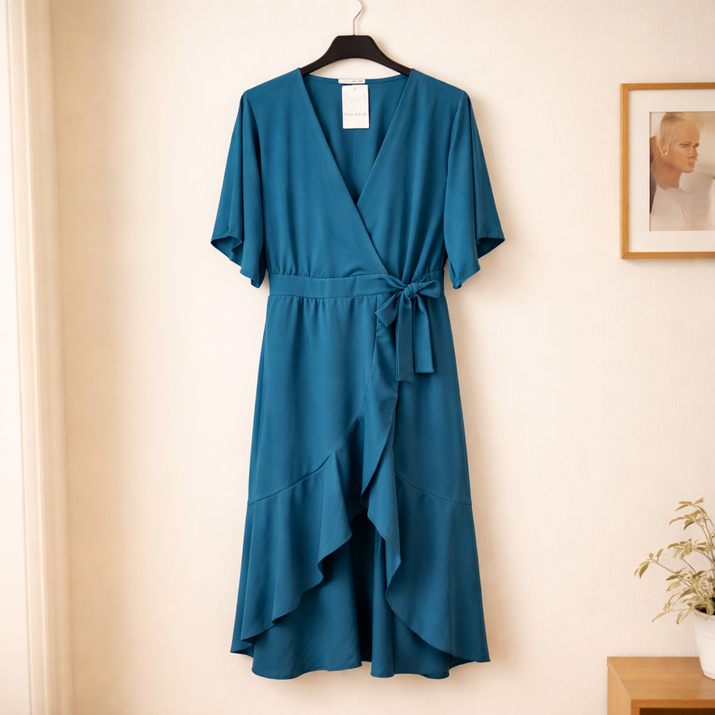 Wickelkleid mit Volant