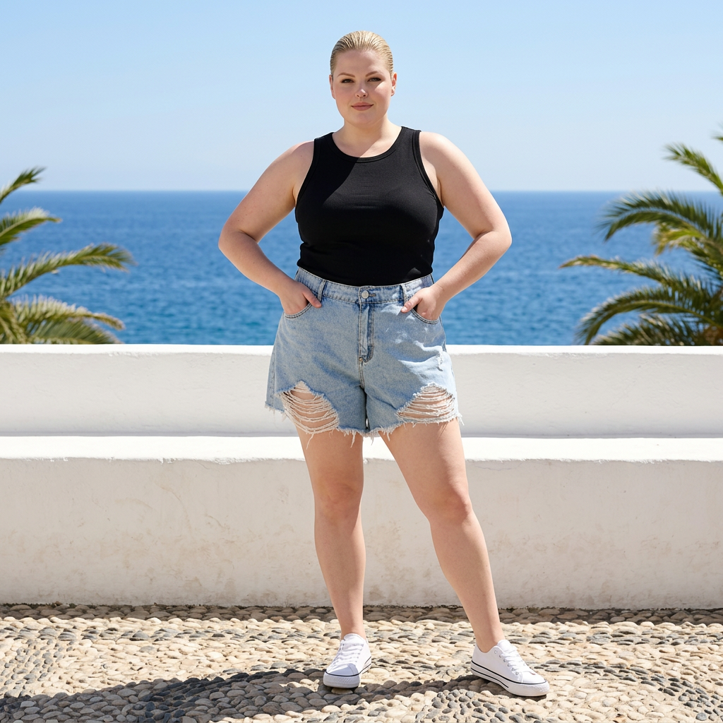 Destroyed Jeans-Shorts