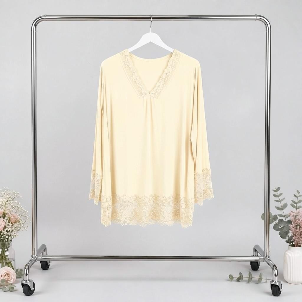 Basic Shirt mit Spitze