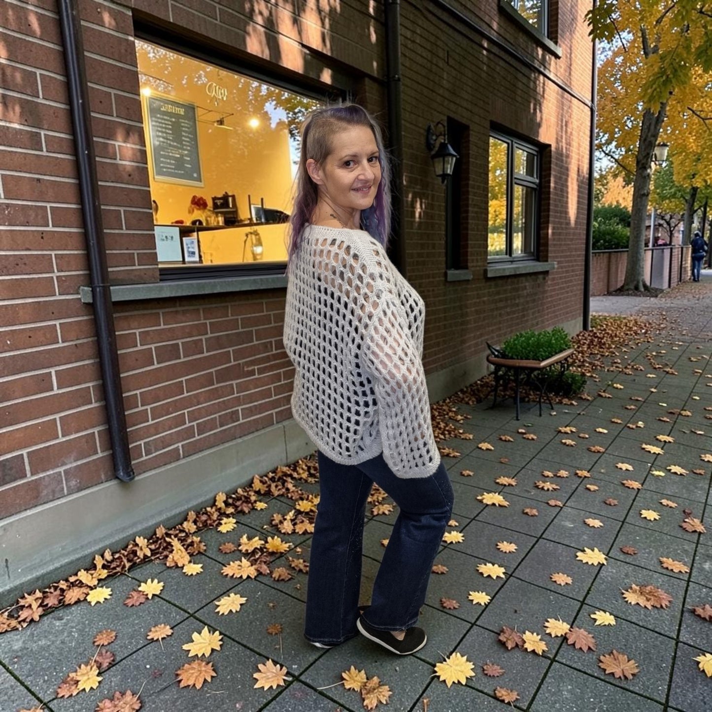 Strickpulli Netzdesign