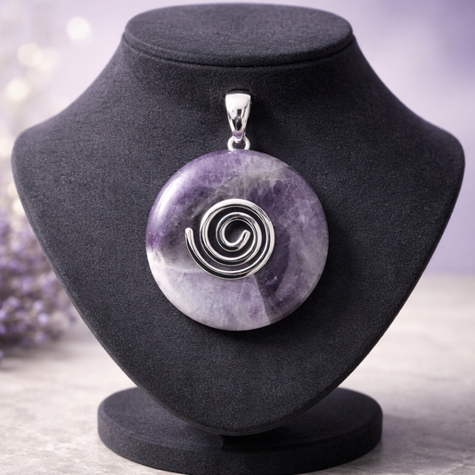 Amethyst Donut mit Halter