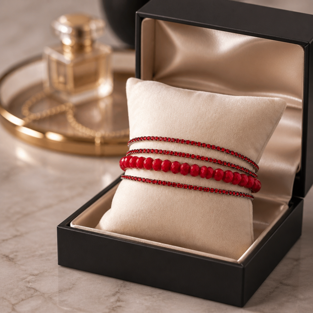 4er Set funkelnde Armbänder