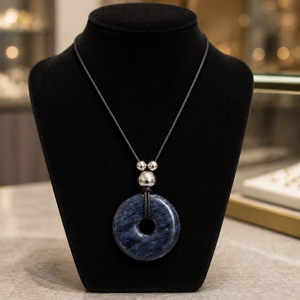 Kette mit Dumortierit Donut 3,5cm