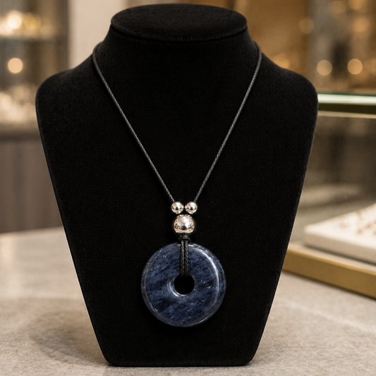 Kette mit Dumortierit Donut 3,5cm