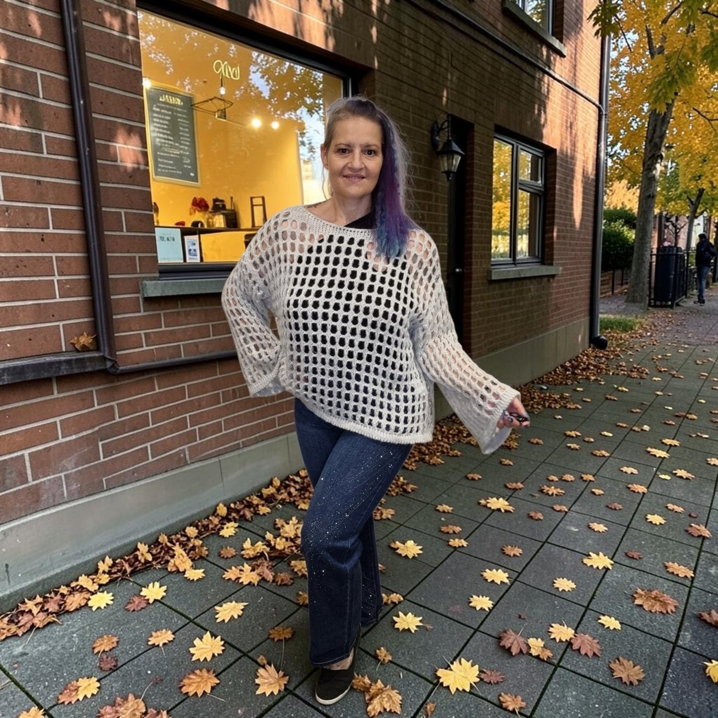 Strickpulli Netzdesign