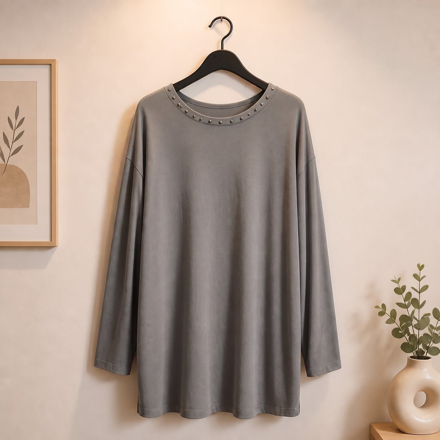Longshirt mit Nieten Details