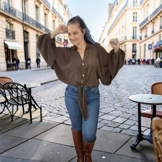 Lässige Bluse mit Schimmereffekt