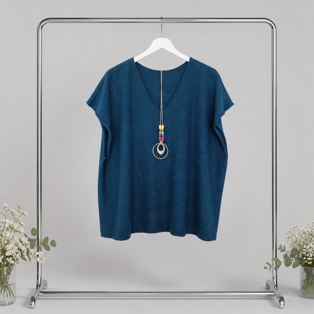 Basic Feinstrick Pulli kurzarm