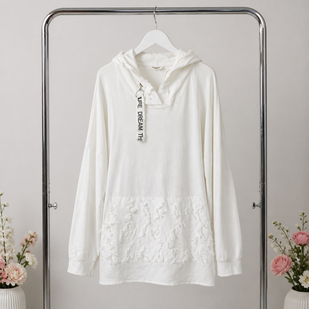Lässiger Hoodie mit Fransendetails