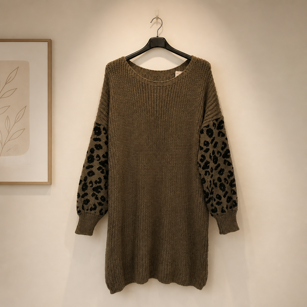Strickkleid mit Leo Ärmel