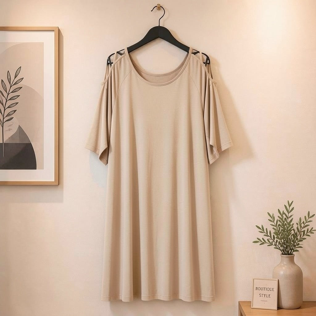 Longshirt mit gekreuzten Cutouts