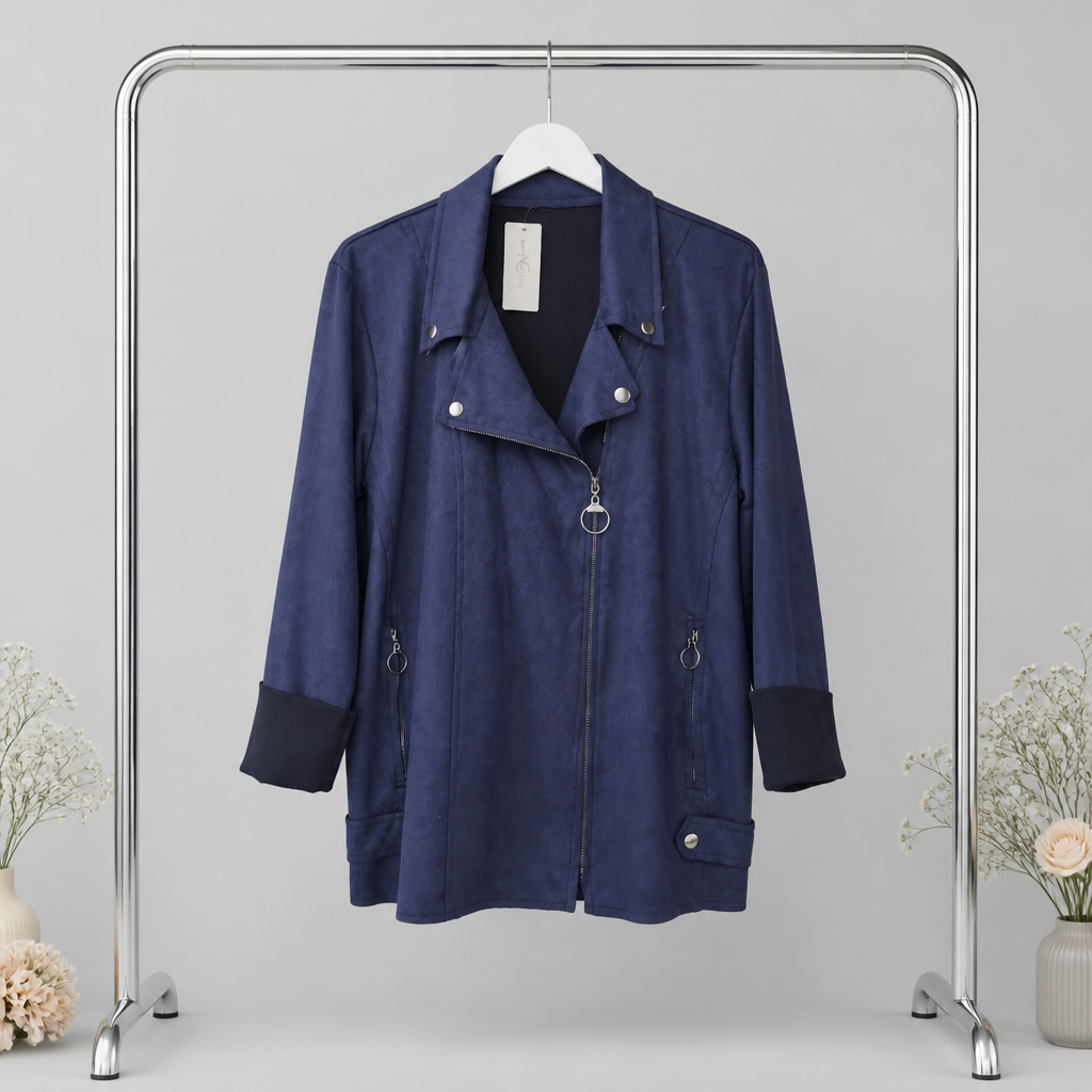 Bikerjacke in Wildleder-Optik