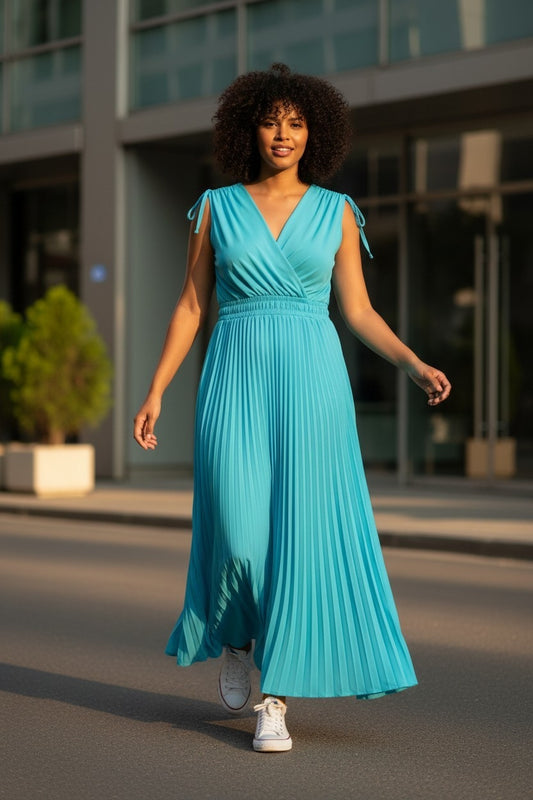 Kleid mit plissee Rock