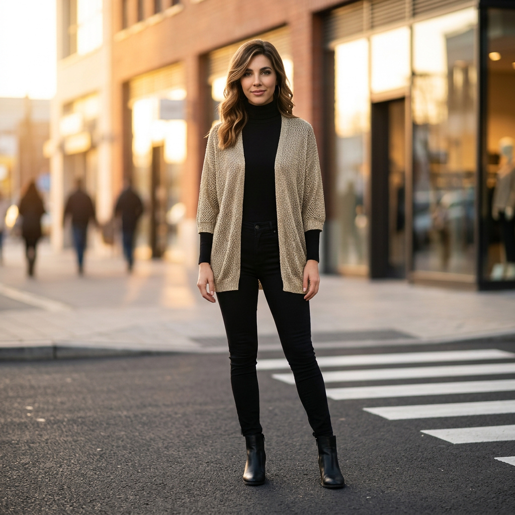 Leichter Cardigan mit Lurex