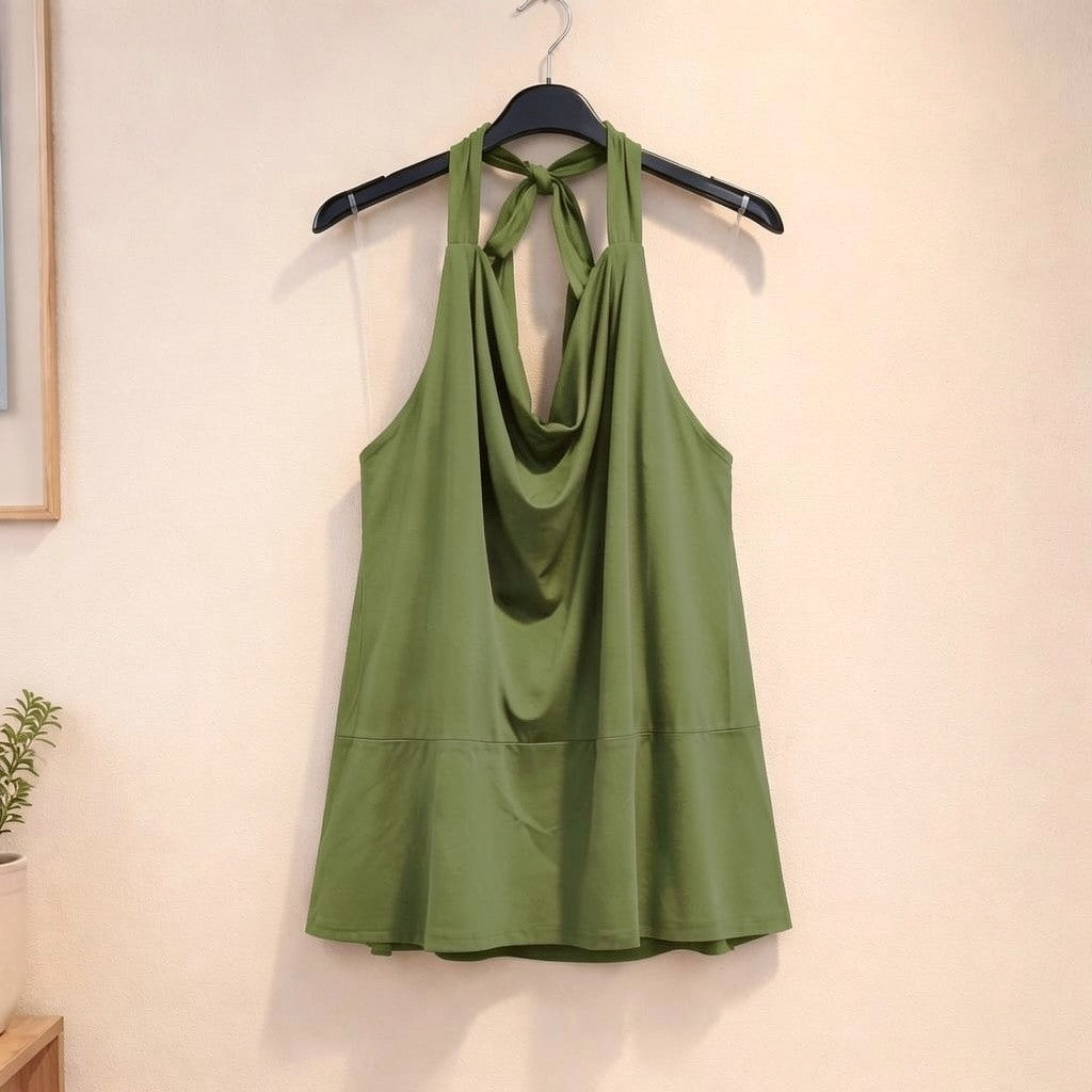 Neckholder Top mit Wasserfall Ausschnitt