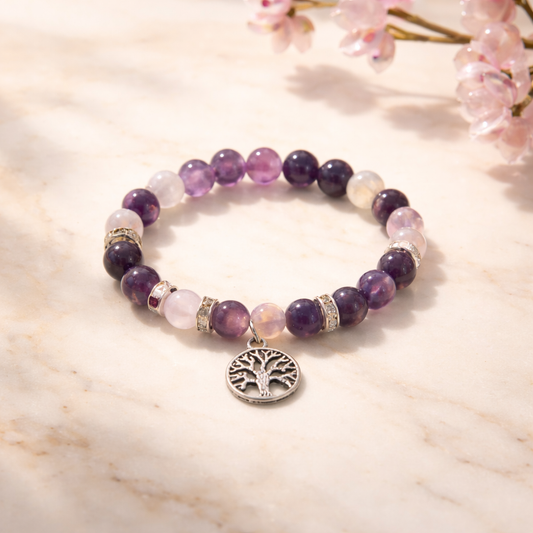 Fluorit Armband mit Lebensbaum