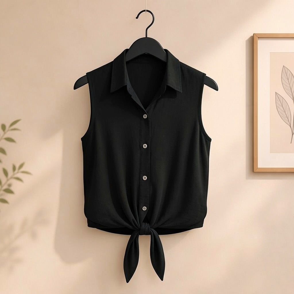 Bluse mit Knoten