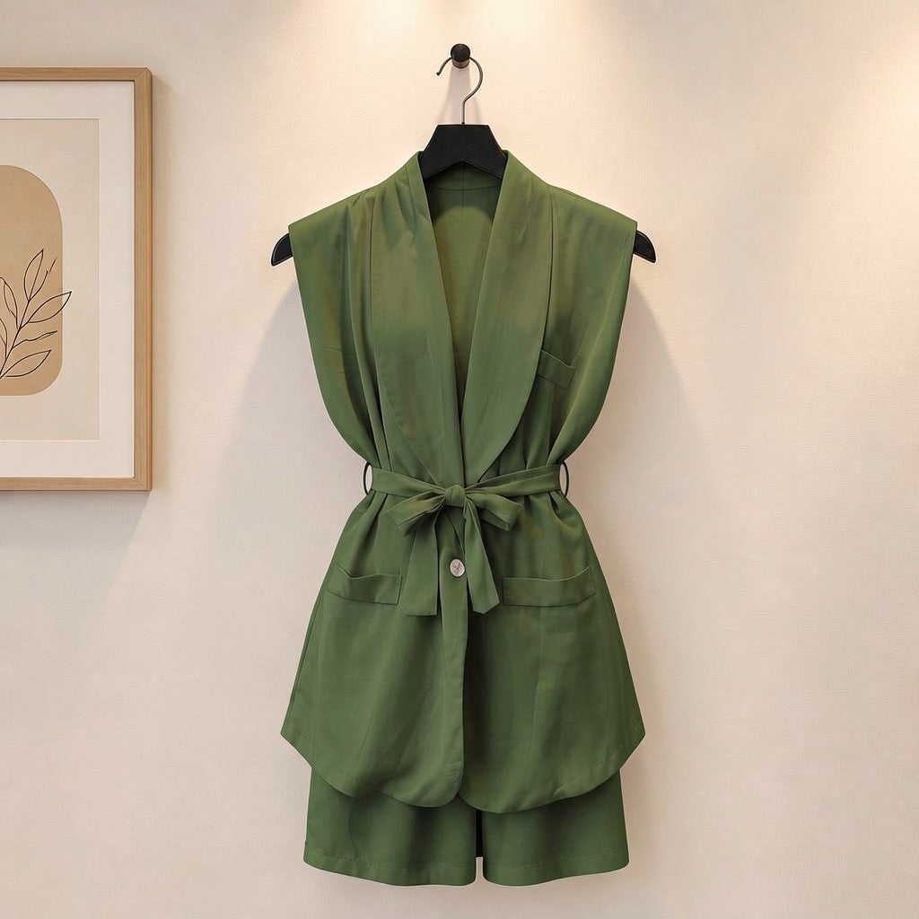 Gilet aus Satin-Viskose