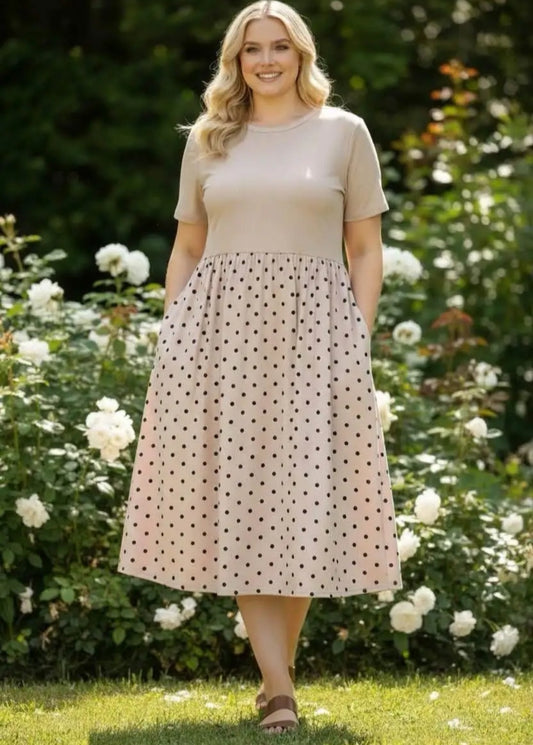Polkadots Kleid mit Taschen