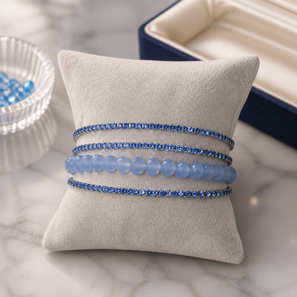4er Set funkelnde Armbänder