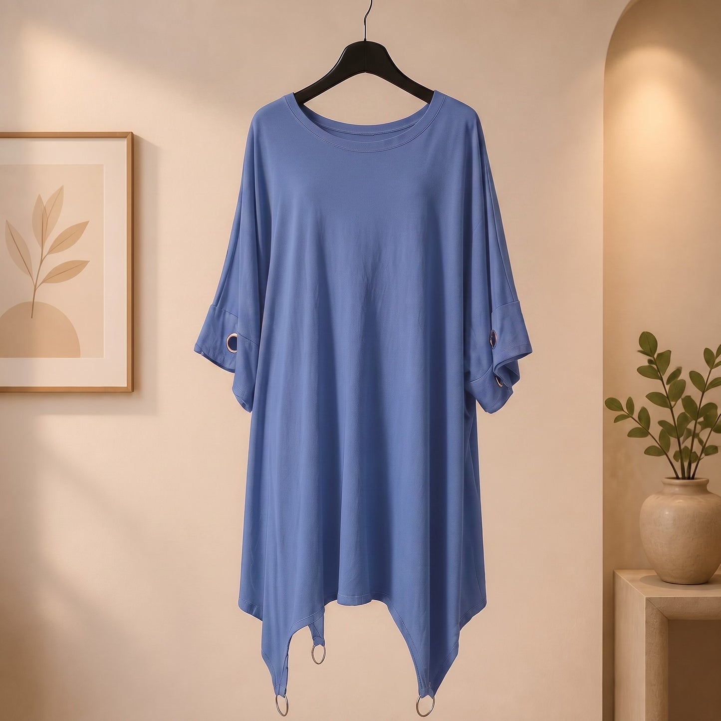 Longshirt mit Metallringen und Ösen