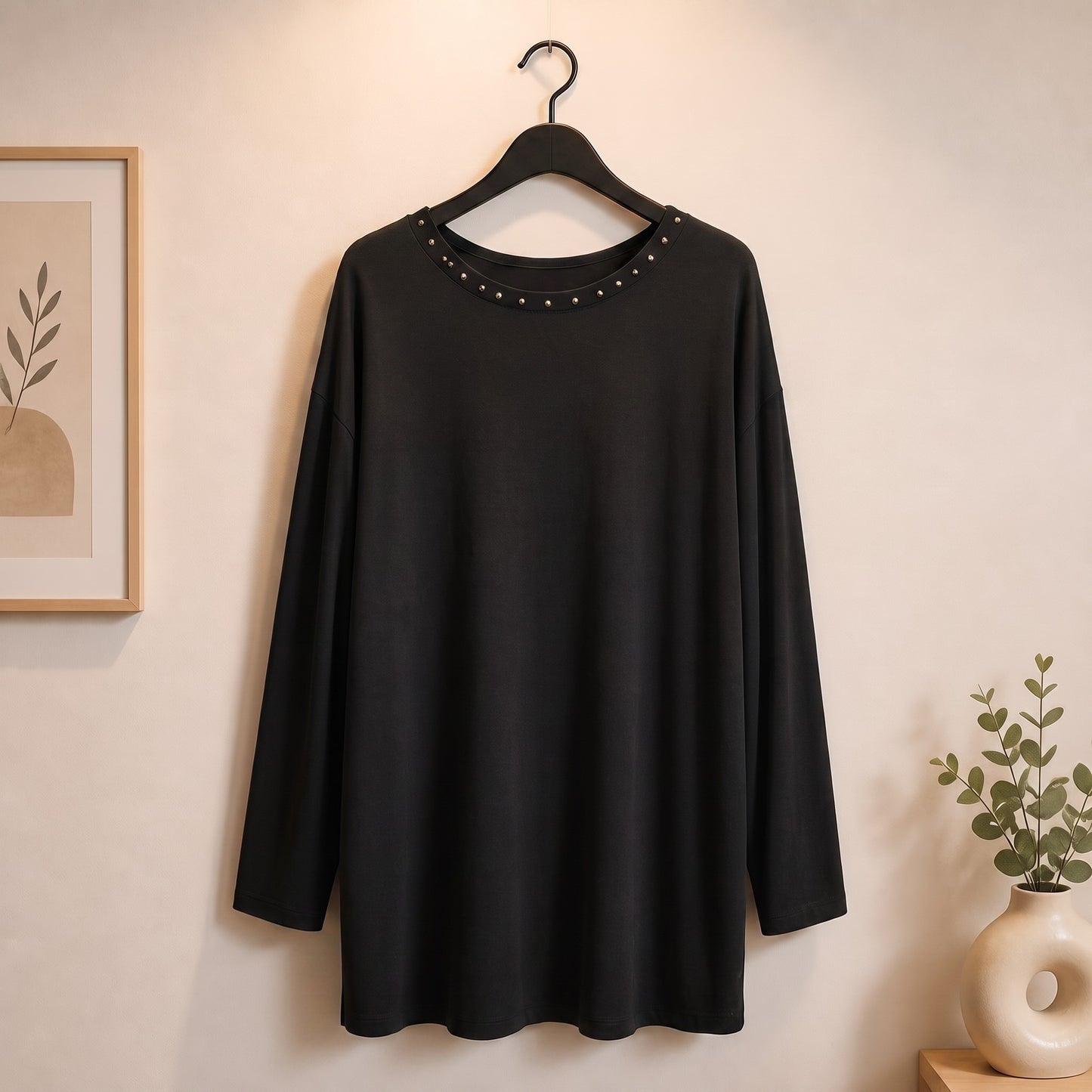 Longshirt mit Nieten Details