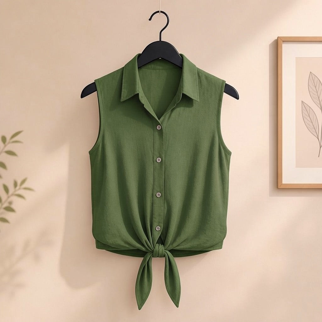Bluse mit Knoten