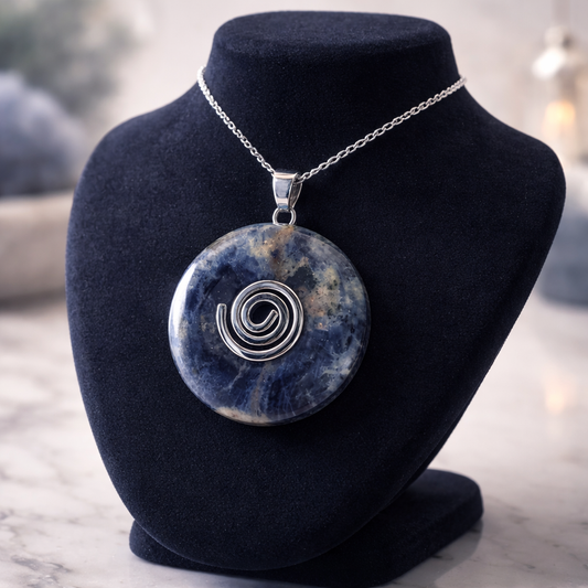 Sodalith Donut mit Halter