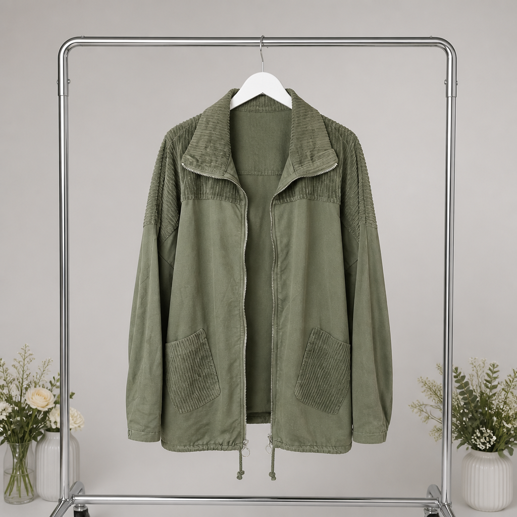 Leichte Jacke mit Softcord Details
