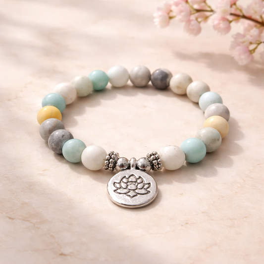 Amazonit Armband Lotus