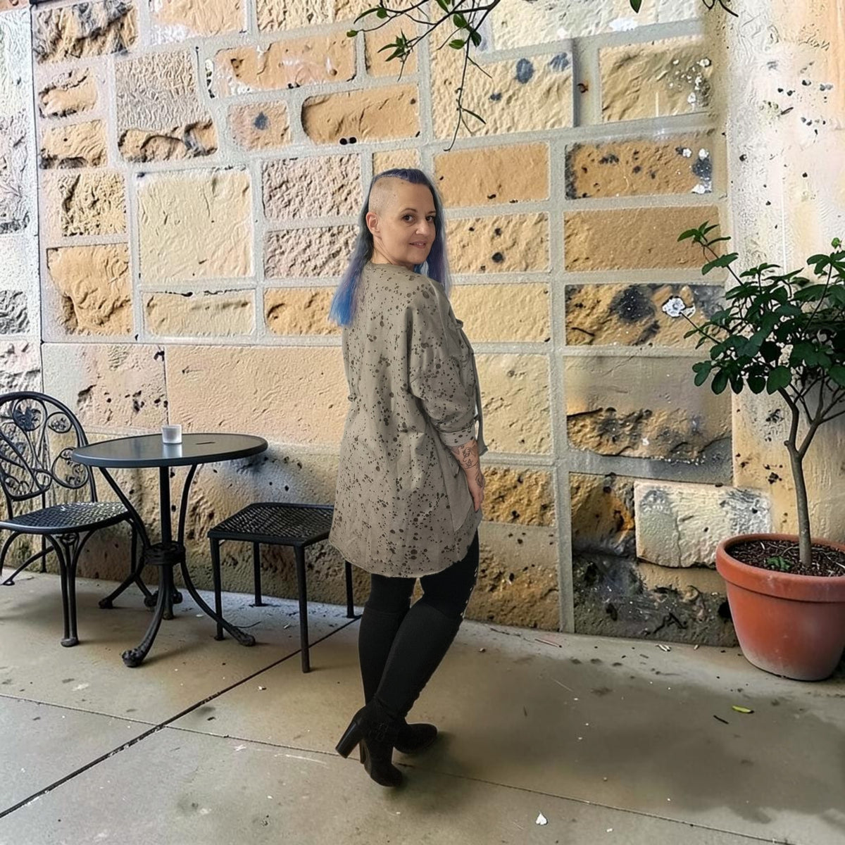 Longshirt mit Gitteroverlay