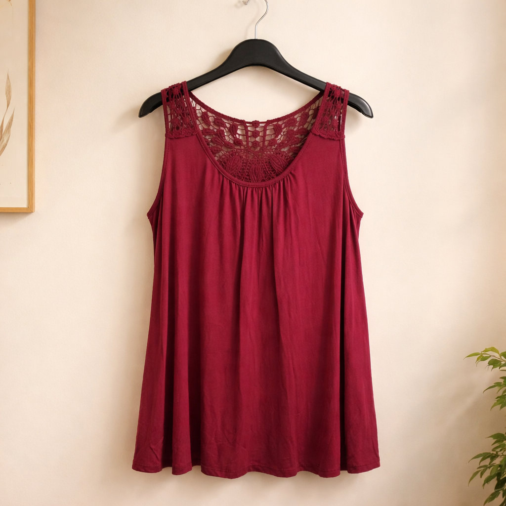 Top mit Boho Spitzen Detail