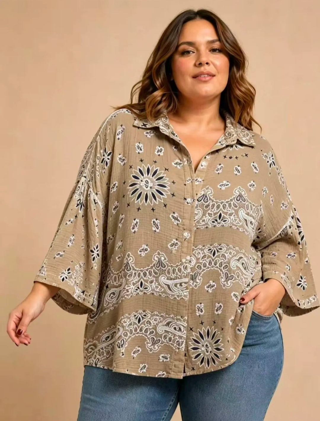 Musselin Bluse mit Print