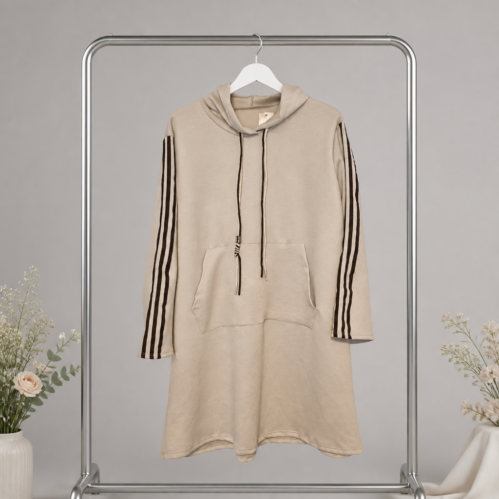 Hoodiekleid mit Streifendesign