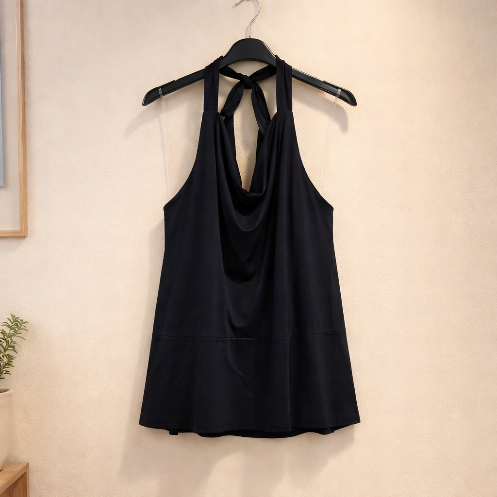 Neckholder Top mit Wasserfall Ausschnitt