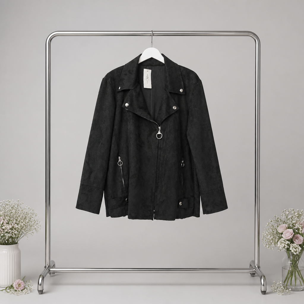Bikerjacke in Wildleder-Optik