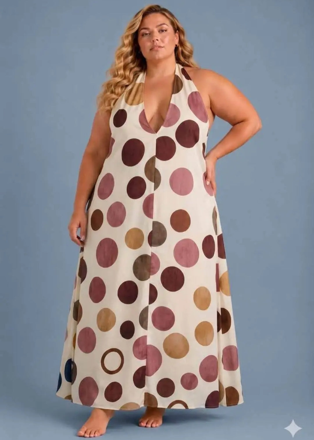 Neckholder Kleid Big Dots