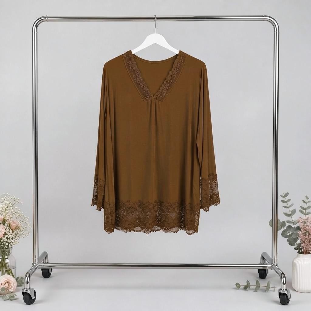 Basic Shirt mit Spitze