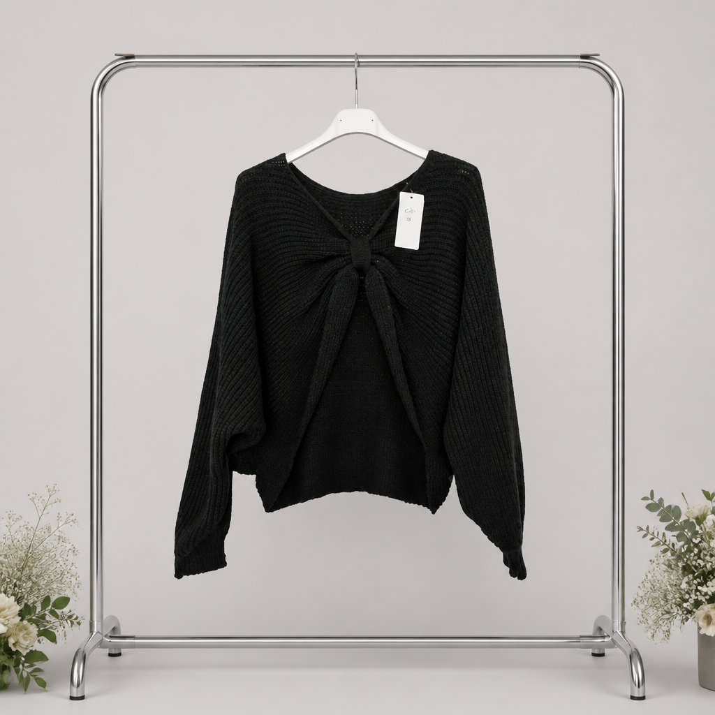 Strickpulli mit Raffung