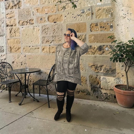 Longshirt mit Gitteroverlay