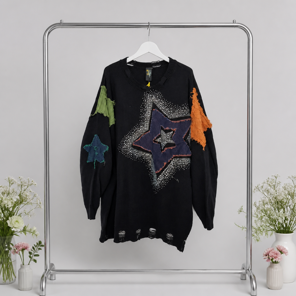 Lössiger Strickpulli mit coolen Extras