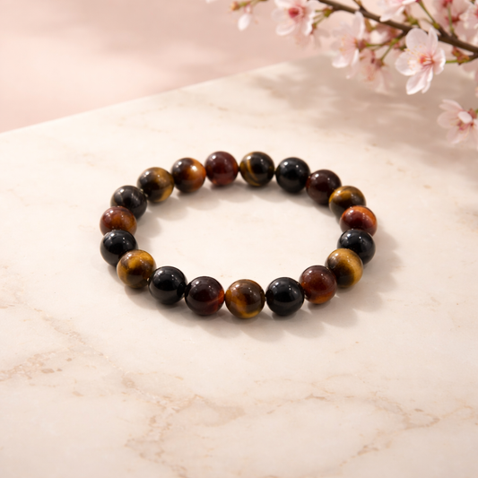 Tigerauge Armband bunt 8mm