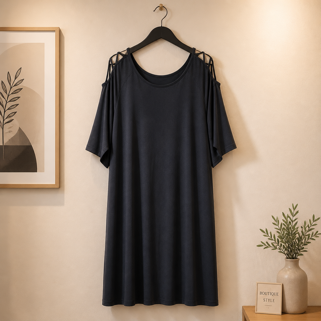 Longshirt mit gekreuzten Cutouts