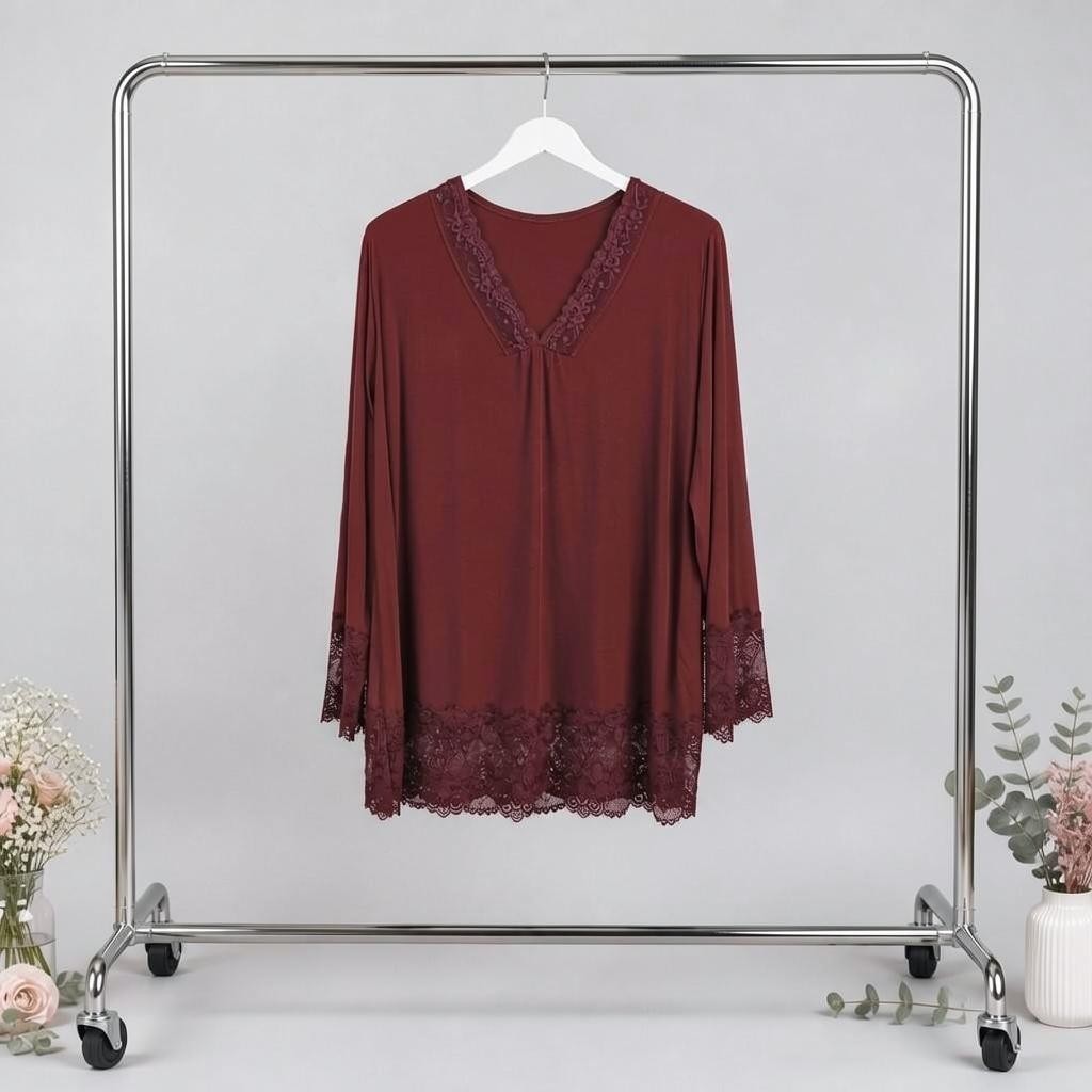 Basic Shirt mit Spitze