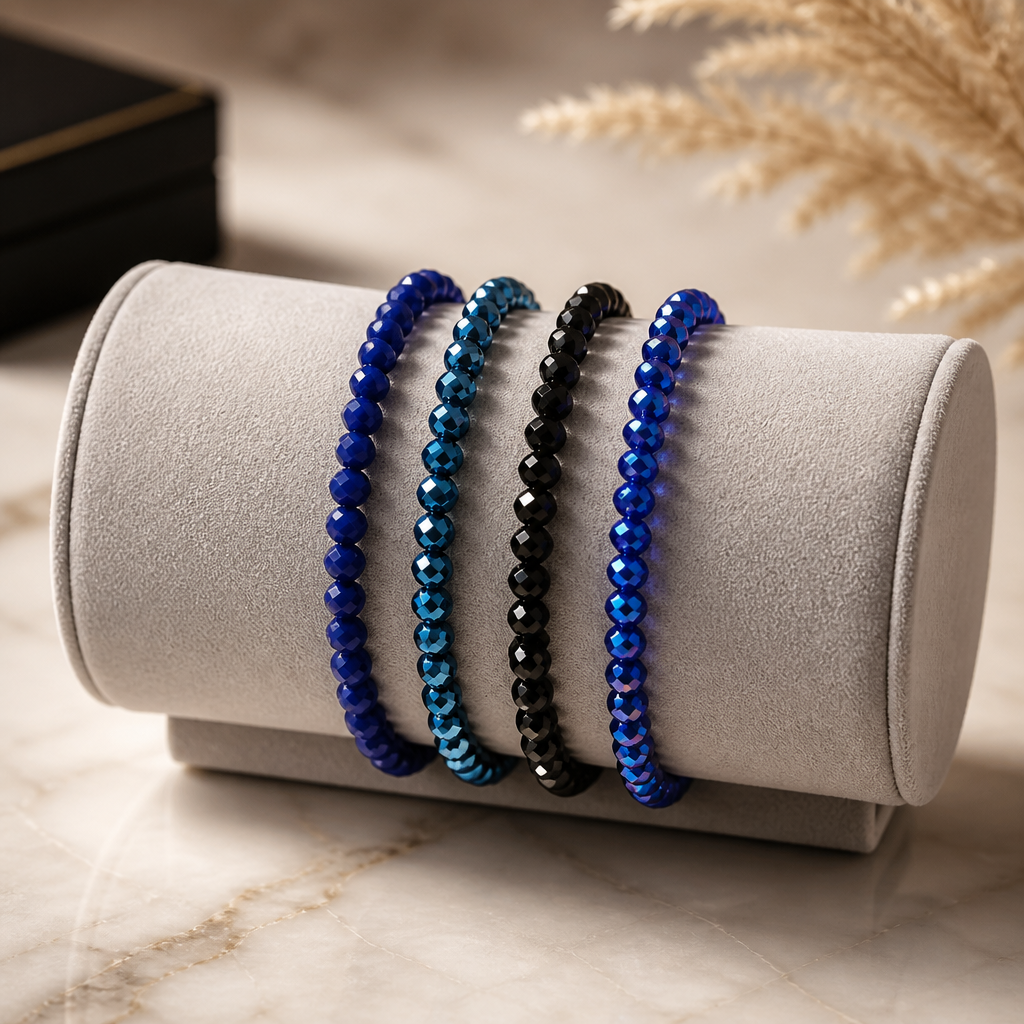 4er Set facettierte Armbänder