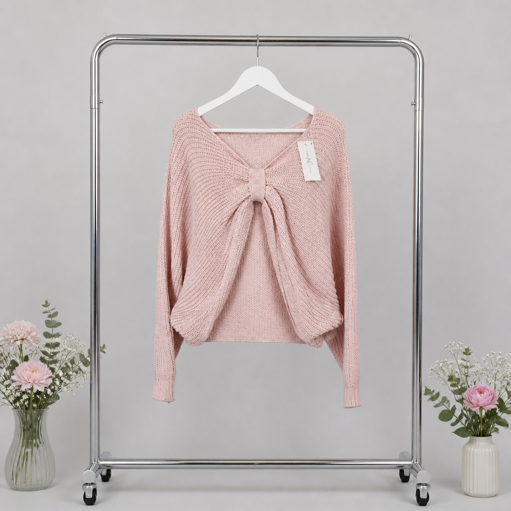 Strickpulli mit Raffung